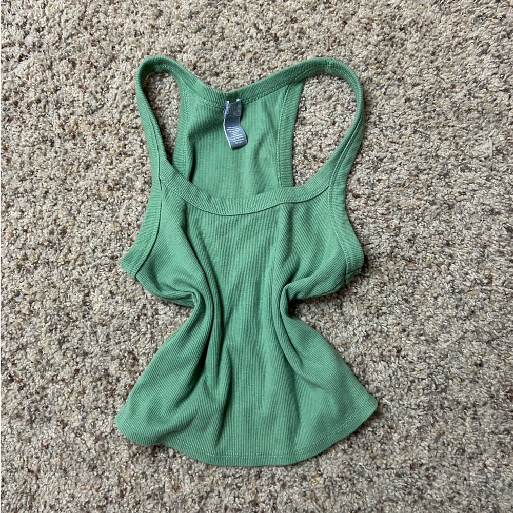 Tilly's Sage Ribbed Tank Top